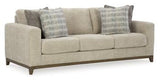 Ashley Furniture Parklynn sofa with plush cushions and neutral fabric, showcasing a modern living room setup.