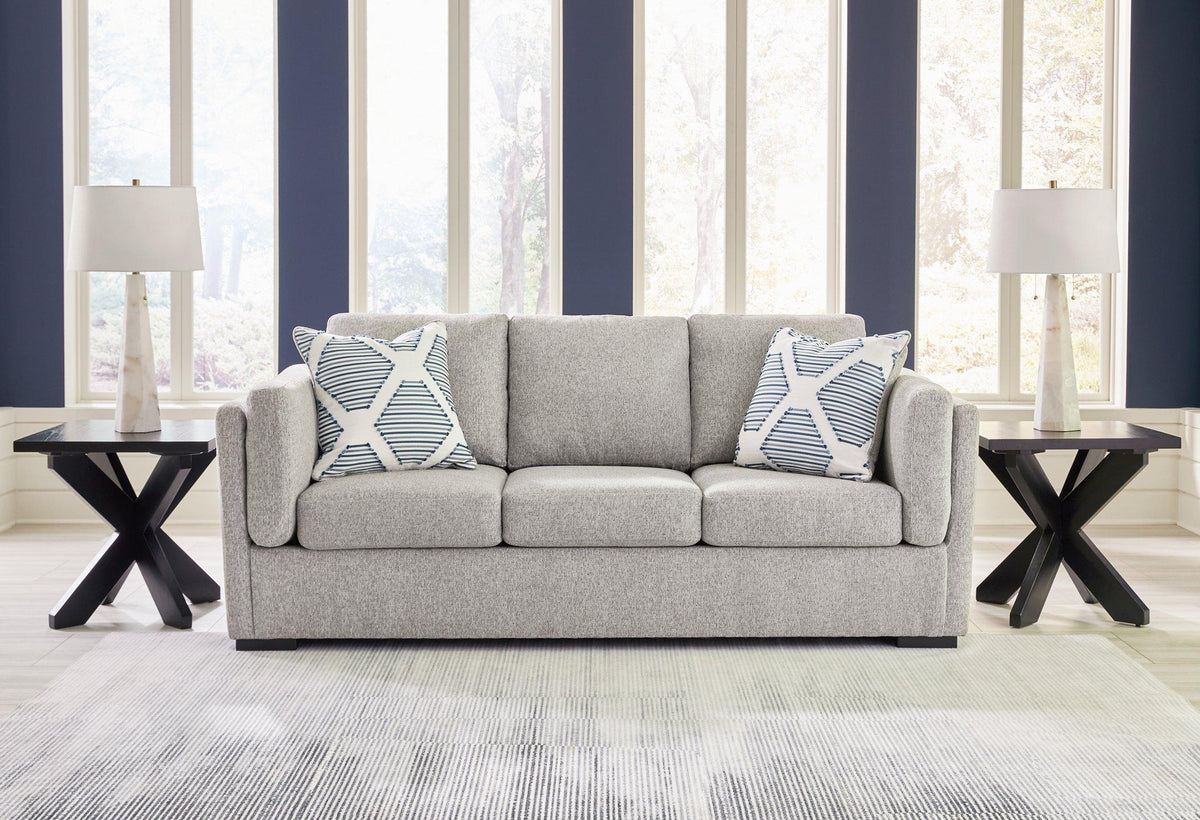 Ashley Furniture Evansley sofa with plush cushions and neutral fabric, showcasing a modern living room style.