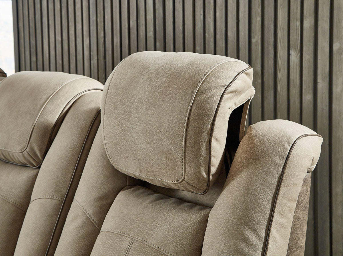 Ashley Furniture Next-Gen DuraPella Power Reclining Sofa with plush cushions and sleek fabric in a modern living room setting
