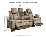 Next-Gen DuraPella Power Reclining Sofa by Ashley Furniture, showing plush fabric upholstery and modern reclining features.