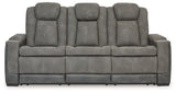 Ashley Furniture Next-Gen DuraPella Power Reclining Sofa with plush cushions and reclining seats in a modern fabric design.