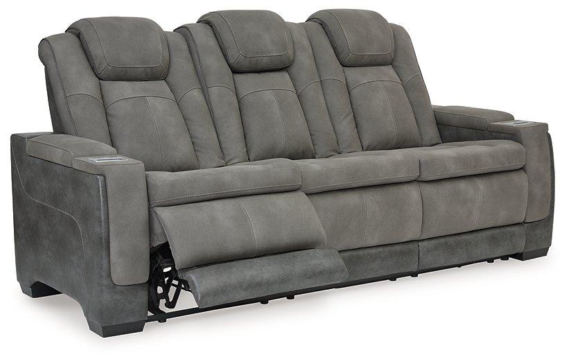 Next-Gen DuraPella Power Reclining Sofa by Ashley Furniture, featuring plush cushions and modern design for comfortable lounging.