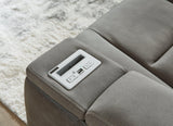 Ashley Furniture Next-Gen DuraPella Power Reclining Sofa with plush cushions and reclining seats in a modern living room setting
