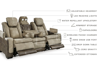 Ashley Furniture Next-Gen DuraPella power reclining sofa with plush cushions and modern design.