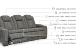 Ashley Furniture Next-Gen DuraPella power reclining sofa with plush cushions and modern design, shown in a stylish living room setting.