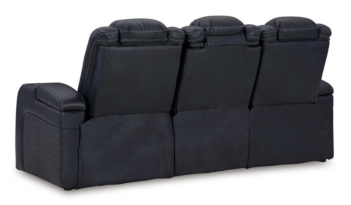 Ashley Furniture Fyne-Dyme Power Reclining Sofa with plush cushions and reclining features, shown from the back view of model 36603-15-BACK-SW.