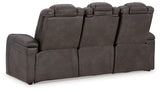 Ashley Furniture Fyne-Dyme Power Reclining Sofa with plush cushions and reclining features in a modern living room setting.