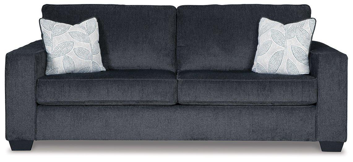 Ashley Furniture Altari sofa with plush cushions and neutral fabric, showcasing a modern living room setting.