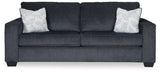 Ashley Furniture Altari Sofa in gray fabric with plush cushions and modern design, ideal for contemporary living rooms.