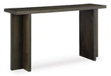 Ashley Furniture Jalenry console sofa table with sleek wood finish and modern design, ideal for living room decor.