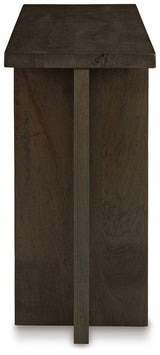 Ashley Furniture Jalenry Console Sofa Table with sleek wooden surface and modern design, ideal for living room decor.