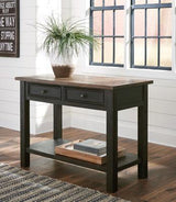 Ashley Furniture Tyler Creek sofa table with a sleek wooden console design, perfect for living room decor.