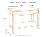 Ashley Furniture Tyler Creek sofa table with a sleek wooden finish and modern design, ideal for living room decor.