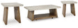 Ashley Furniture Brendalhouse stationary occasional table set with two round wood tables featuring sleek dark finish and modern design.