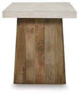 Ashley Furniture Brendalhouse stationary occasional table set with two wooden tables featuring clean lines and warm finishes.