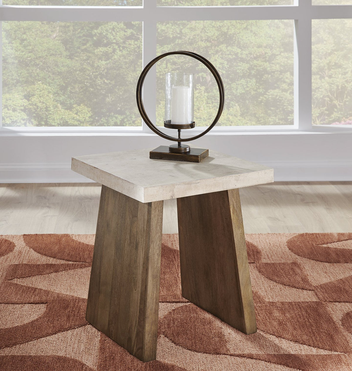 Ashley Furniture Brendalhouse stationary occasional table set with two wooden tables featuring a classic design.