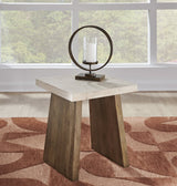 Ashley Furniture Brendalhouse stationary occasional table set with two wooden tables featuring a classic design.