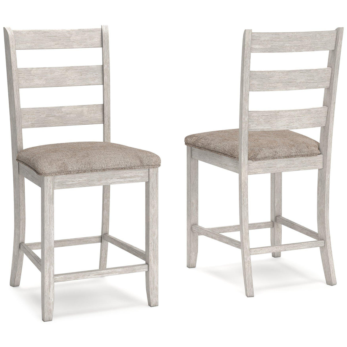 Ashley Furniture Skempton counter height bar stool with wood finish and cushioned seat, ideal for kitchen or bar area.