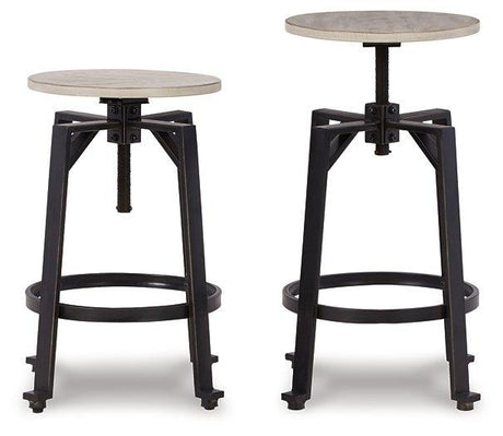 Ashley Furniture Karisslyn counter height stool with wooden legs and upholstered seat, ideal for kitchen or bar area.