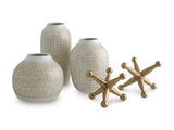 Ashley Furniture Vinburn Table Accessory Set with five stylish decorative pieces for home decor.