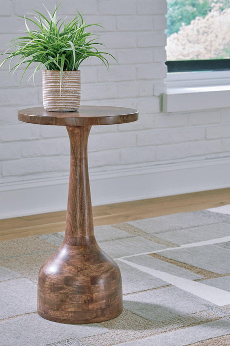 Ashley Furniture Joville accent table with a sleek design and wooden finish, perfect for living room or bedroom decor.