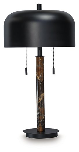 Ashley Furniture Alanbert table lamp with a modern design, featuring a sleek base and fabric shade for stylish accent lighting.