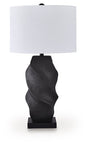 Amillion table lamp by Ashley Furniture featuring a sleek base and fabric shade, ideal for modern living room or bedside lighting.