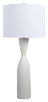 Davinford table lamp by Ashley Furniture featuring a modern design with a sleek base and a fabric lampshade.