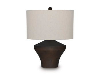 Dolanham table lamp by Ashley Furniture with a sleek base and fabric shade, ideal for modern living room or bedside lighting.