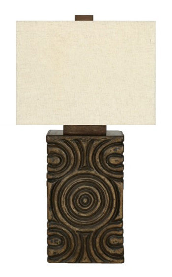 Heathbury table lamp by Ashley Furniture featuring a classic design with a fabric shade and wooden base.