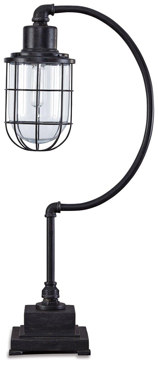 Ashley Furniture Jae Desk Lamp, stylish table lamp with a modern design, featuring a sleek base and soft lighting for a workspace.