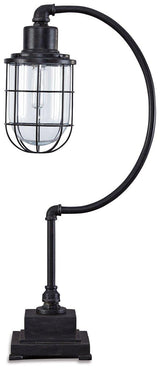 Ashley Furniture Jae Desk Lamp, stylish table lamp with a modern design, featuring a sleek base and soft lighting for a workspace.