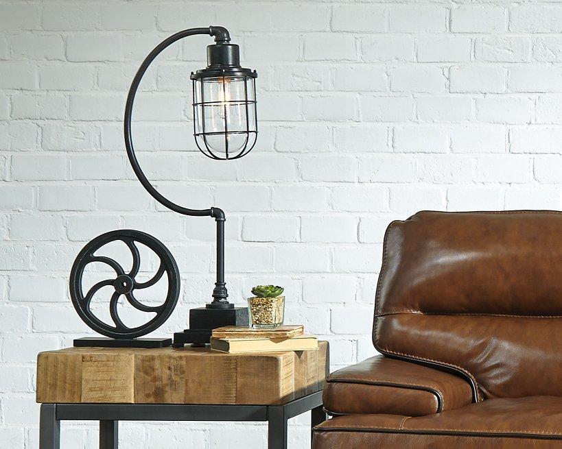 Ashley Furniture Jae desk table lamp with a sleek design, perfect for adding ambient lighting to a modern workspace.