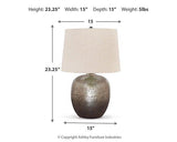 Ashley Furniture Magalie Table Lamp with a sleek design, featuring a fabric shade and modern base for stylish lighting.