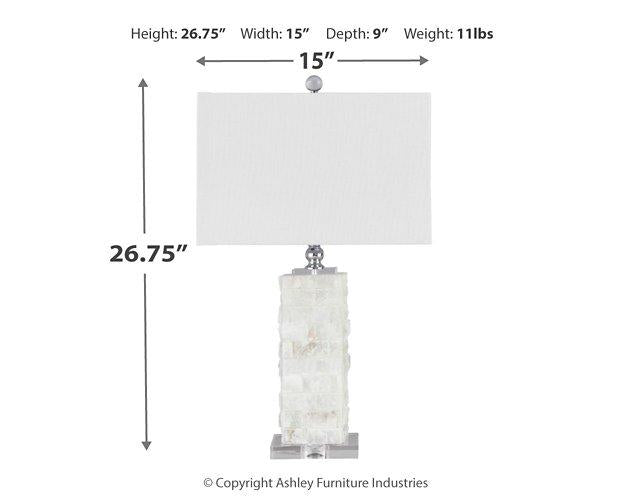 Malise Ashley Furniture table lamp with a sleek base and fabric shade, perfect for modern home decor.