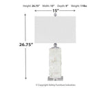 Malise Ashley Furniture table lamp with a sleek base and fabric shade, perfect for modern home decor.