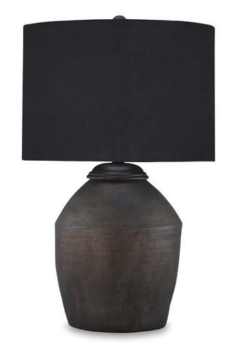Naareman table lamp by Ashley Furniture featuring a modern design with a sleek base and fabric shade, ideal for bedroom or living room.