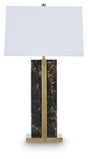 Ashley Furniture Neonish table lamp with a sleek design and vibrant neon-colored shade on a modern base.