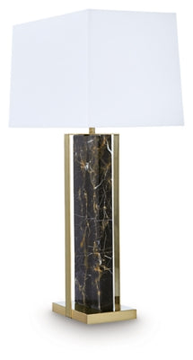 Ashley Furniture Neonish table lamp with a modern design, featuring a sleek base and vibrant illuminated shade.