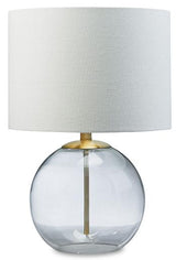 Ashley Furniture Samder table lamp with a modern design, featuring a sleek base and a fabric lampshade.