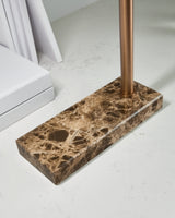 Detailed view of the Yafe desk lamp base, a modern table lamp by Ashley Furniture with a sleek design.