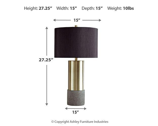 Pair of Ashley Furniture Jacek table lamps with fabric shades and modern bases, ideal for bedside or living room lighting.
