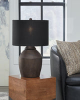Ashley Furniture Naareman table lamp set with modern ceramic bases and fabric shades, ideal for stylish home lighting.