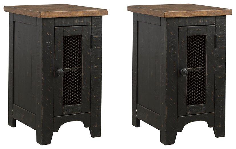 Ashley Furniture Valebeck End Table Set featuring two stylish tables with wood finish and modern design for living room decor