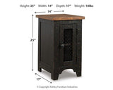 Ashley Furniture Valebeck End Table Set featuring two stylish wooden tables with sleek design and modern finishes.