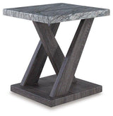 Set of three Bensonale tables from Ashley Furniture, modern wooden table set with sleek design and natural finish.