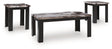 Set of three Ashley Furniture Jazmore tables, featuring modern wooden design with angled legs, shown from an angled side view.