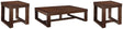 Ashley Furniture Watson Occasional Table Set with two modern tables featuring wooden tops and sleek metal legs.