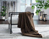 Set of three Ashley Furniture Alsonwell throws with soft, cozy fabric and stylish designs for home decor and comfort.