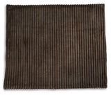 Set of three Ashley Furniture Alsonwell throws with soft fabric in neutral tones, perfect for cozy home decor.